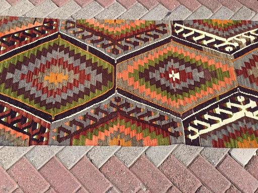 Turkse Kelim Runner Rug 277 Cm X 80 Cm Vintage Design