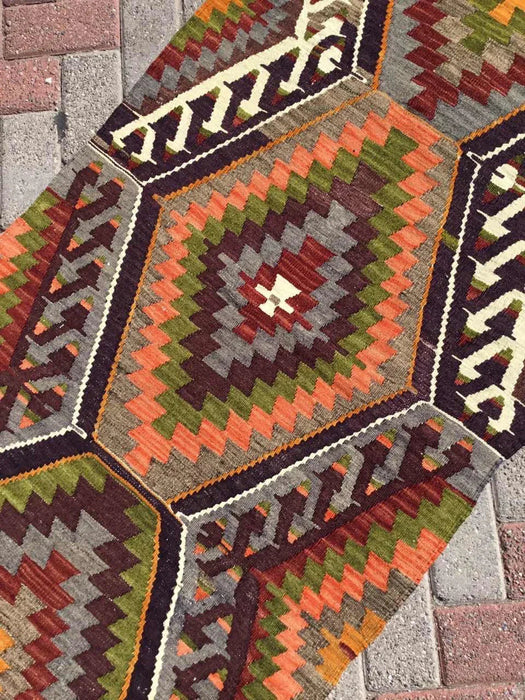 Turkse Kelim Runner Rug 277 Cm X 80 Cm Vintage Design