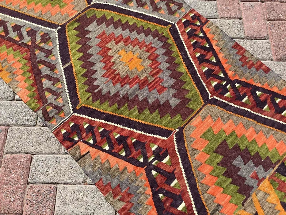 Turkse Kelim Runner Rug 277 Cm X 80 Cm Vintage Design