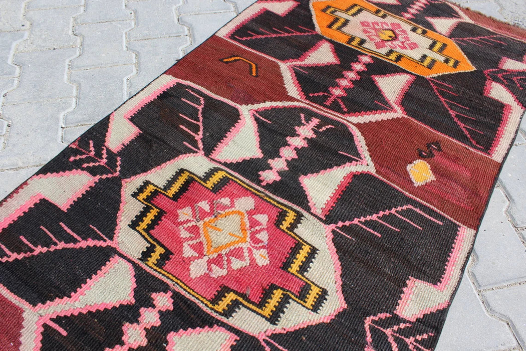 Turkse Kelim Runner Rug 78cm x 294cm Vintage handgemaakt