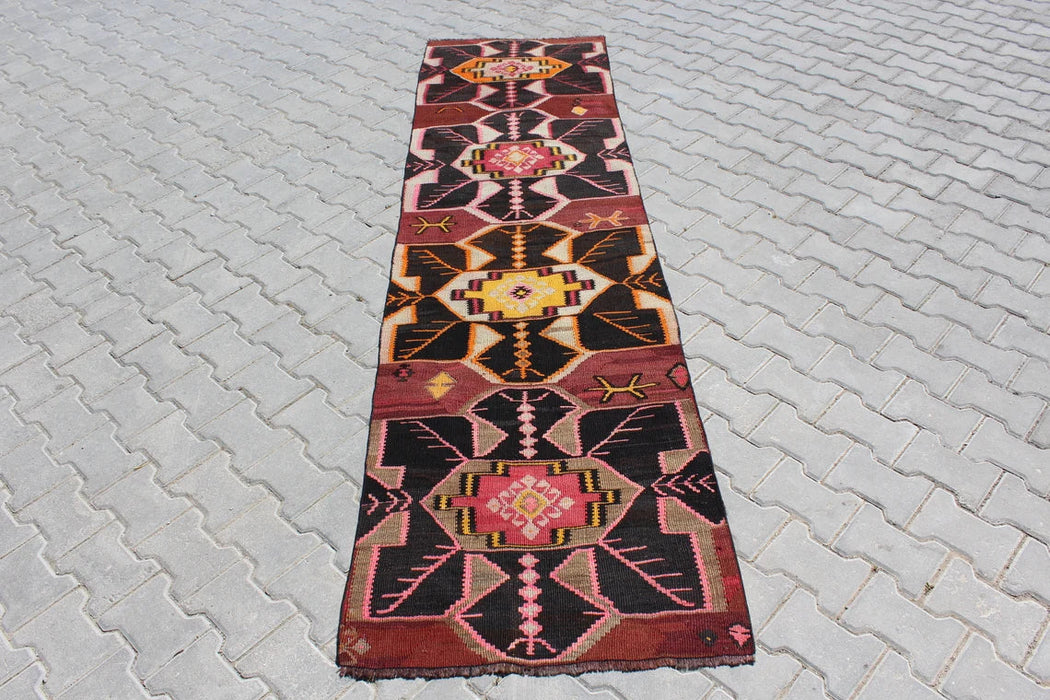 Turkse Kelim Runner Rug 78cm x 294cm Vintage handgemaakt