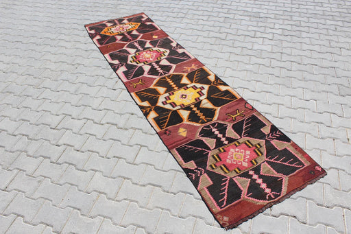 Turkse Kelim Runner Rug 78cm x 294cm Vintage handgemaakt