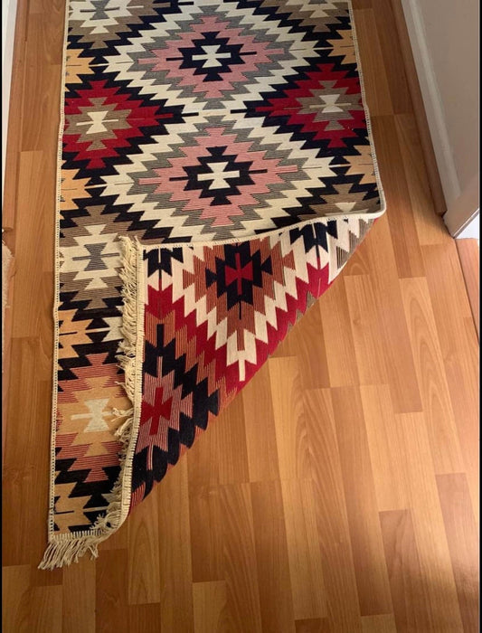 Turkish Kilim Runner Rug 81cm x 201cm Reversible Design
