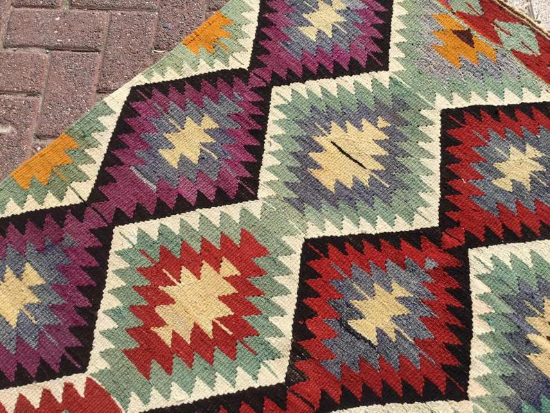 Turkkilainen Kilim Vintage -matto 250cm x 131cm Käsinkudottu Ainutlaatuinen