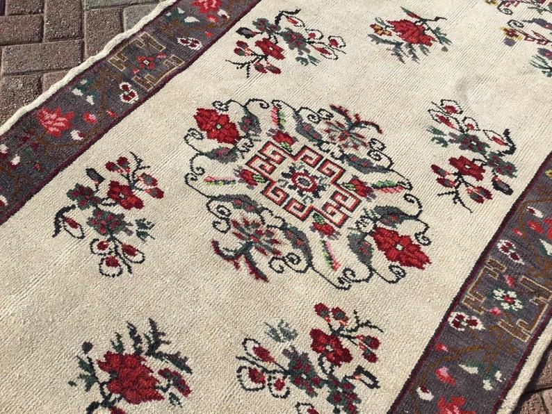 Turkish Oushak Area Rug 224cm x 121cm Handmade Antique