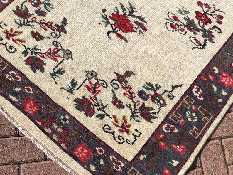 Turkish Oushak Area Rug 224cm x 121cm Handmade Antique