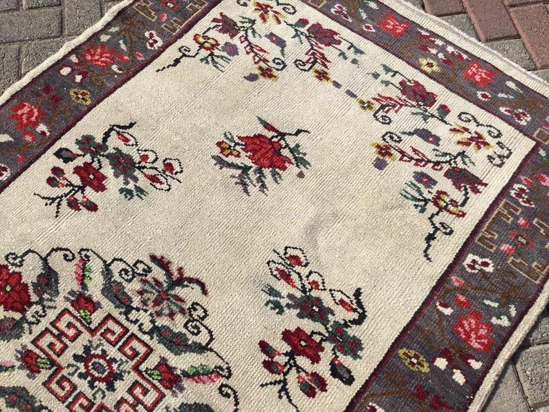Turkish Oushak Area Rug 224cm x 121cm Handmade Antique