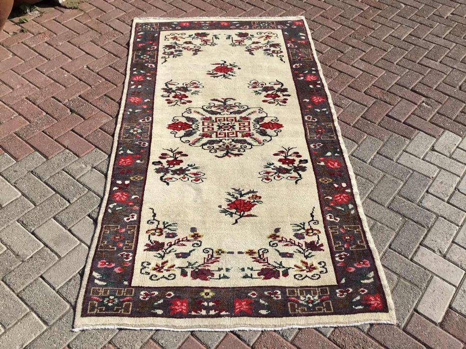 Turkish Oushak Area Rug 224cm x 121cm Handmade Antique