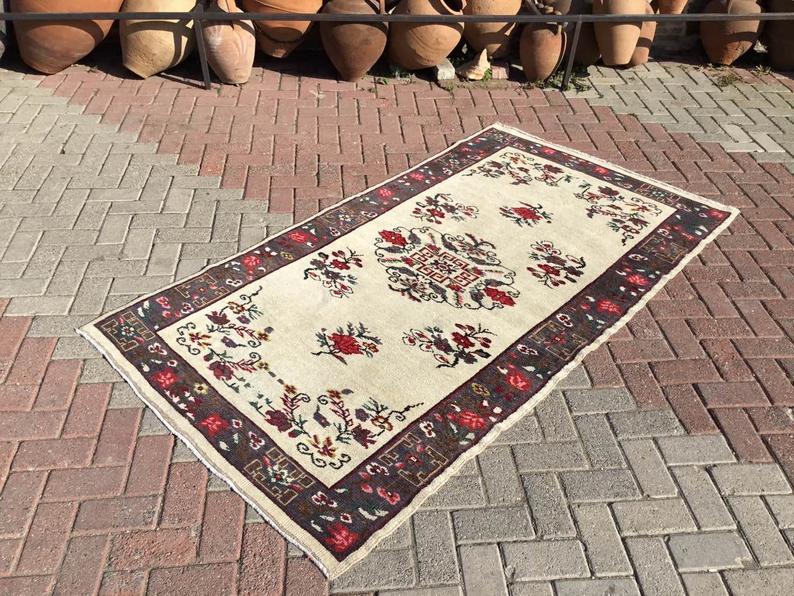 Turkish Oushak Area Rug 224cm x 121cm Handmade Antique