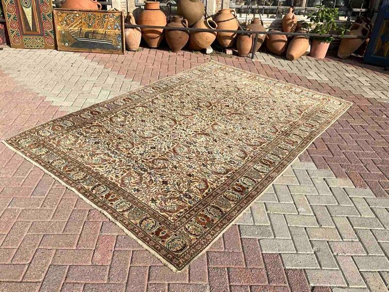 Turkish Oushak Hand Knotted Area Rug 293cm x 193cm