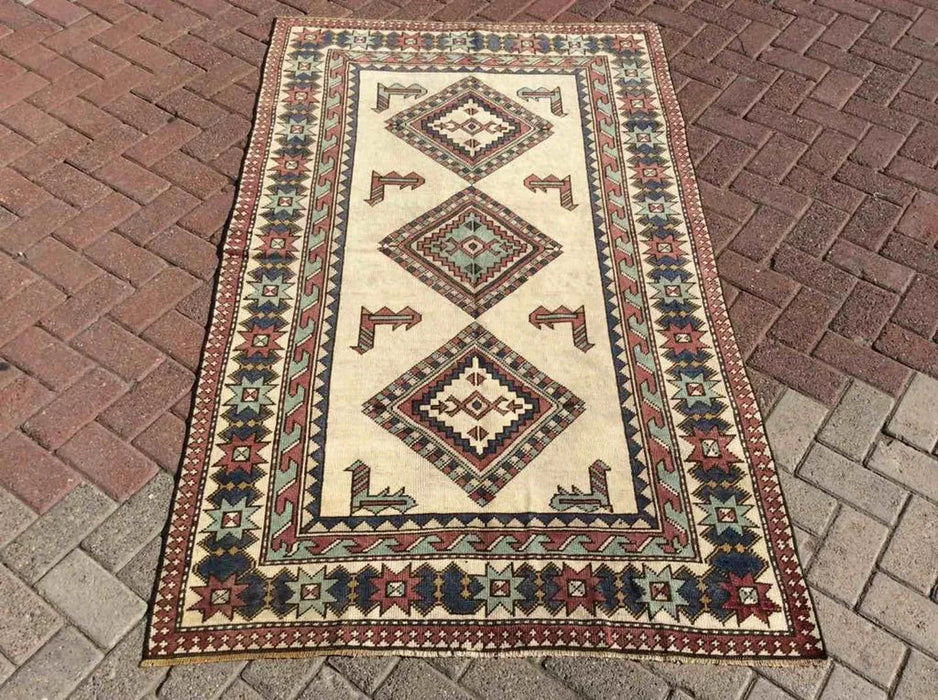 Turkish Oushak Rug 196cm x 118cm Hand Knotted Antique