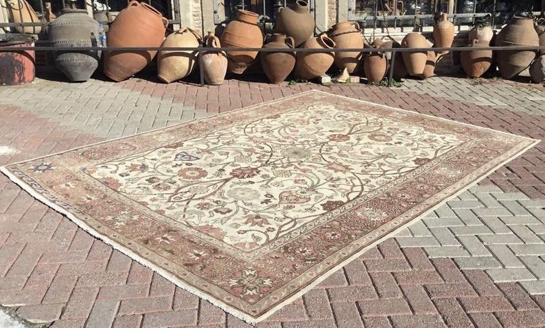 Turkish Oushak Rug 300cm x 219cm Handmade Antique