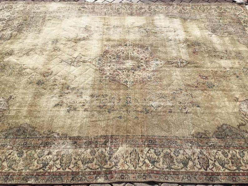 Turkish Oushak Rug 355cm x 262cm Antique Handmade 1930s