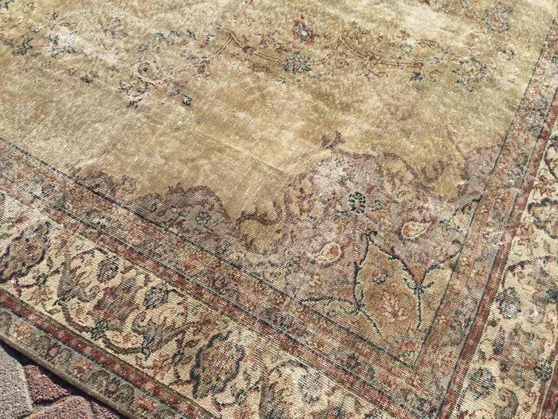 Turkish Oushak Rug 355cm x 262cm Antique Handmade 1930s