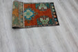 Turkish Patterned Mini Rug 48cm x 95cm Handcrafted Vintage