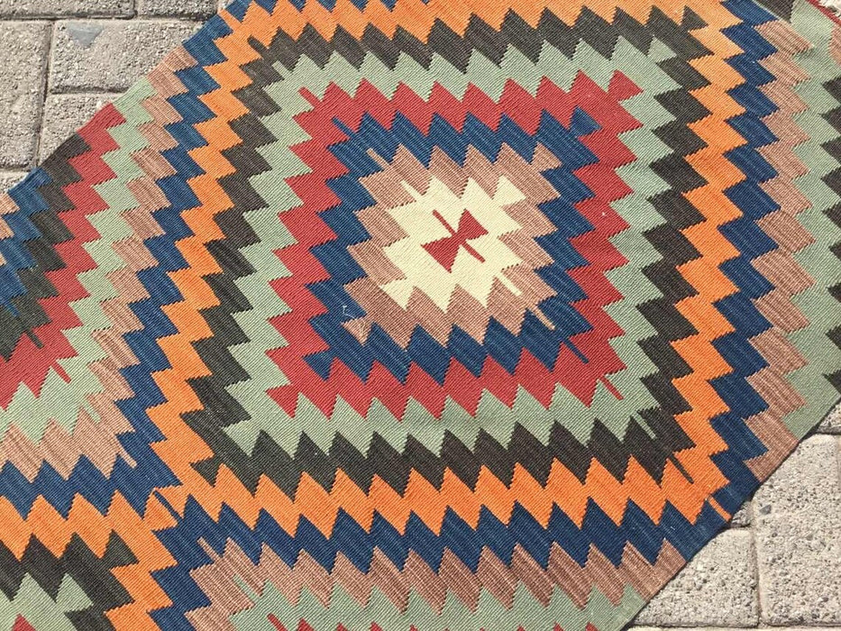 Turkse Vintage Hal Runner Kelim 285cm x 83cm #259