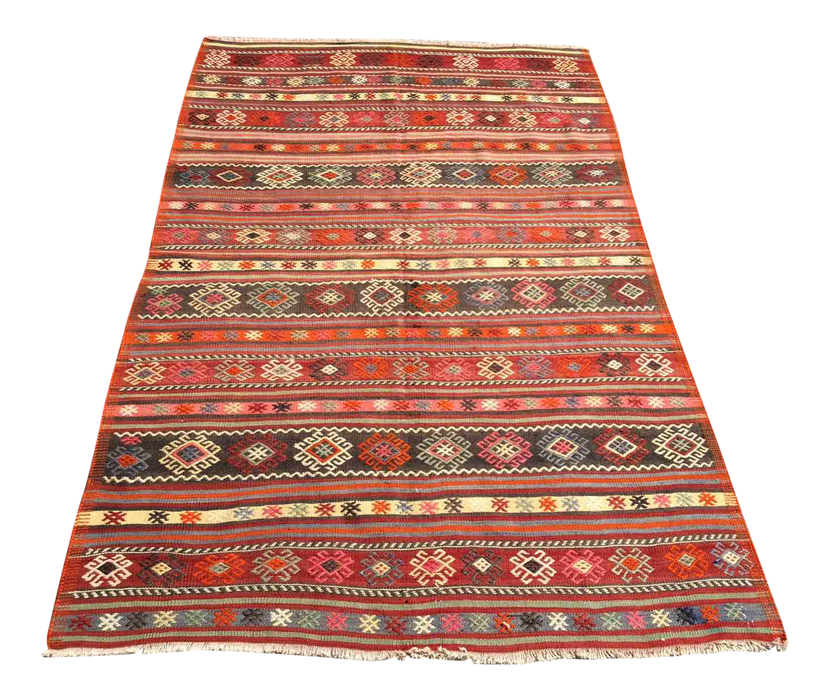 Turkish Vintage Kilim Area Rug 147cm x 233cm #615