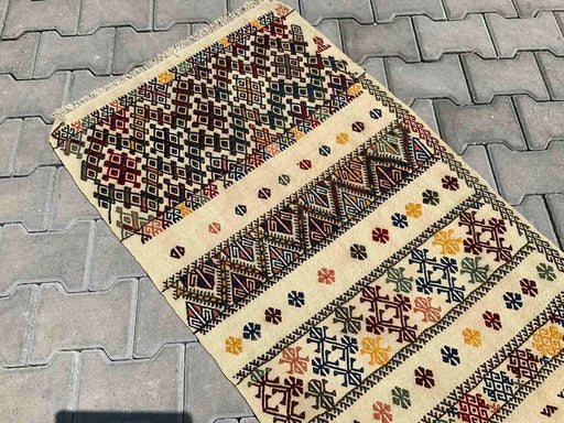 Turks Vintage Kelim Gangloper Tapijt 299cm x 71cm