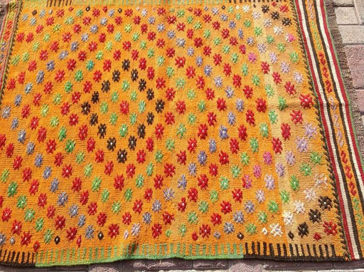 Turkish Vintage Kilim Rug 132cm x 107cm Handwoven Wool