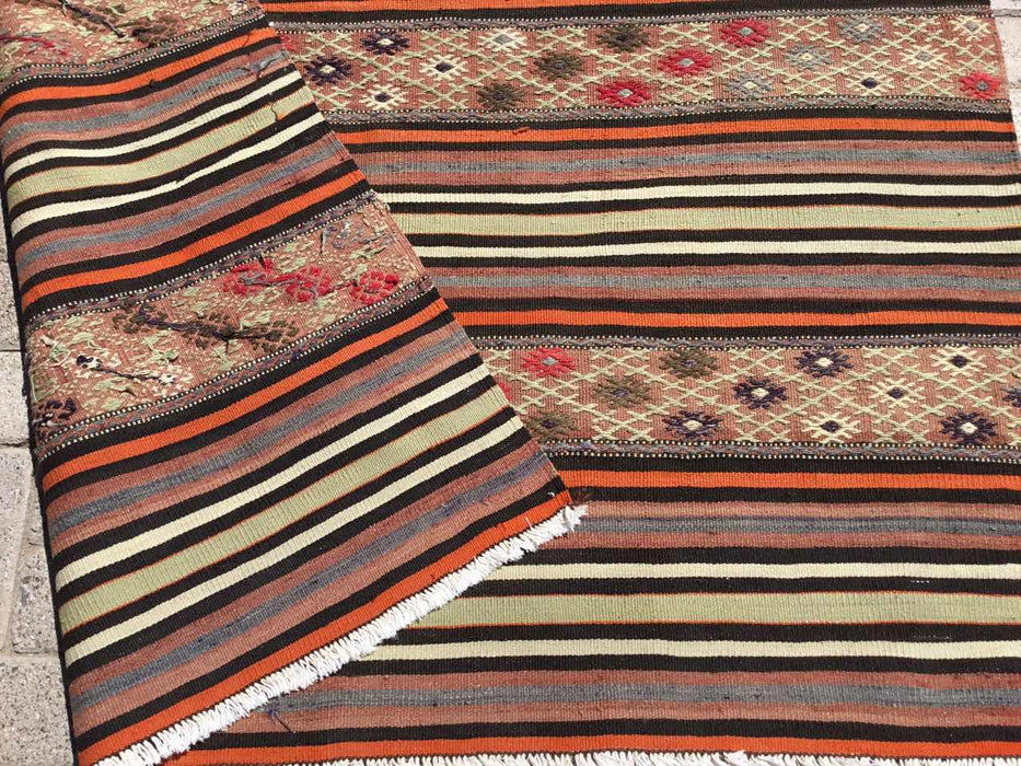 Turkish Vintage Kilim -matto 147x240 cm Ainutlaatuinen Tribal Design