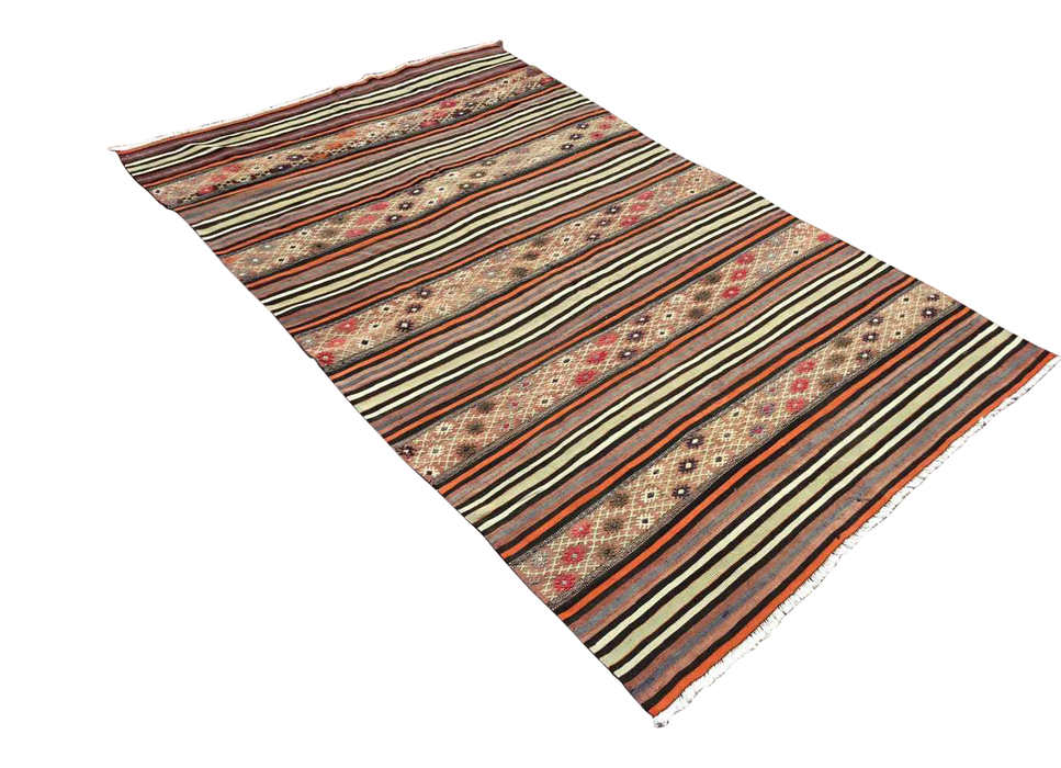 Turkish Vintage Kilim -matto 147x240 cm Ainutlaatuinen Tribal Design