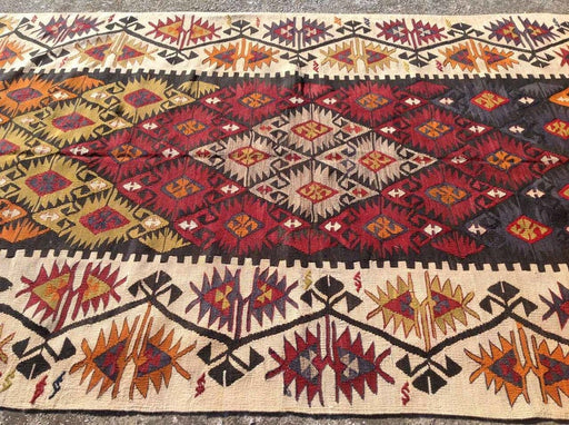 Turkish Vintage Kilim Rug 231cm x 129cm Handwoven Wool