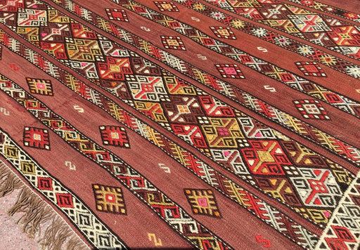 Turkish Vintage Kilim -matto 328cm x 189cm villapuuvilla