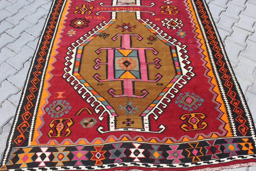 Turkse Vintage Kelim Runner 141cm x 446cm #516