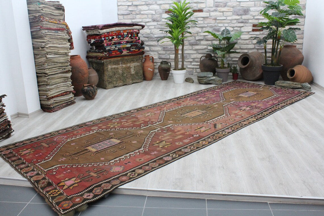 Turks vintage kelimloperkleed 160 x 459 cm