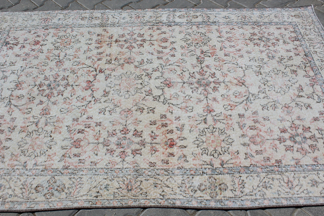 Turkish Vintage Rug 124cm x 203cm Hand-Knotted Wool