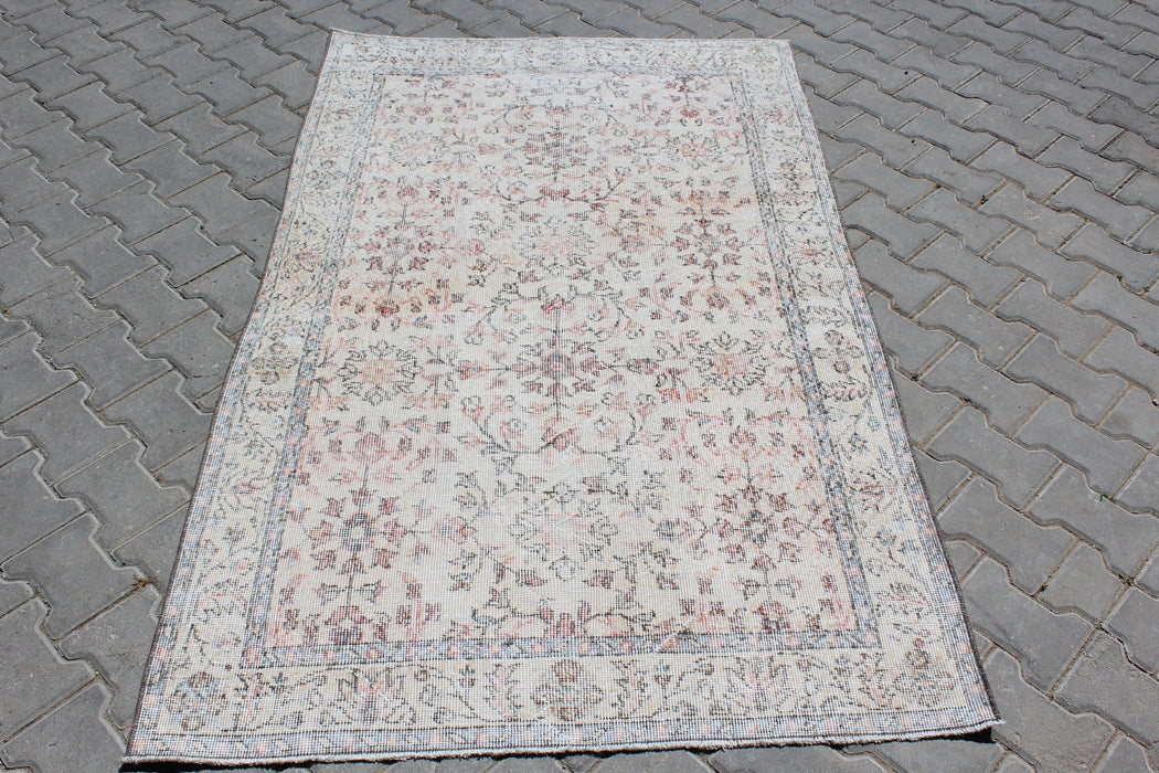 Turkish Vintage Rug 124cm x 203cm Hand-Knotted Wool