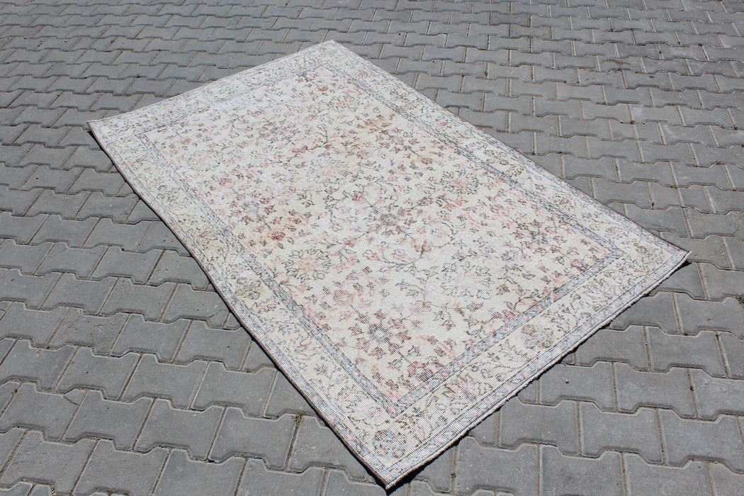 Turkish Vintage Rug 124cm x 203cm Hand-Knotted Wool