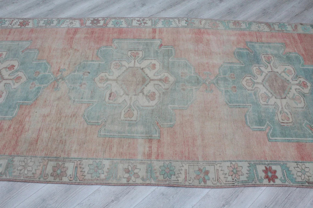 Turkish Vintage Rug 134cm x 291cm Geometric Design #401