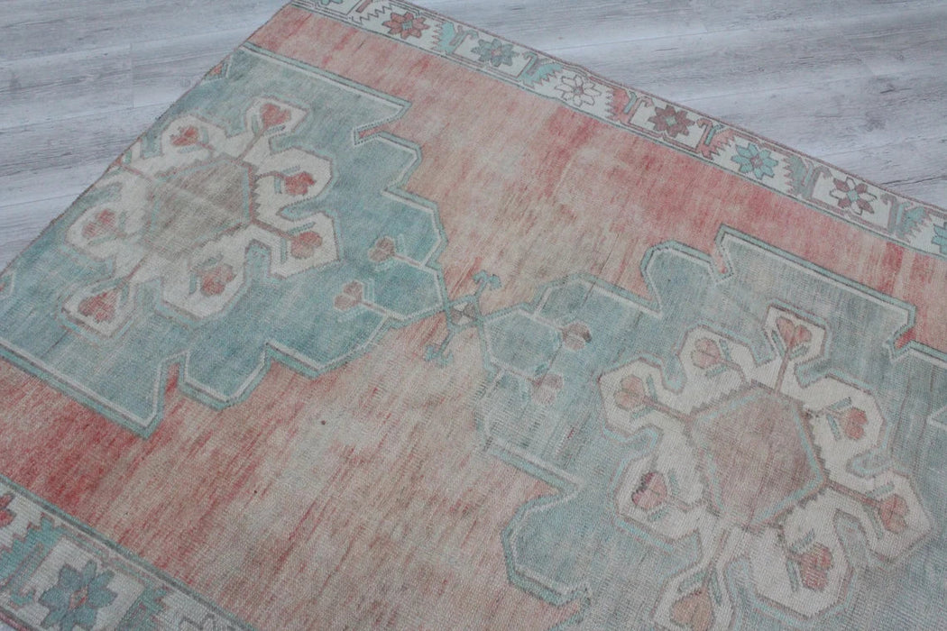 Turkish Vintage Rug 134cm x 291cm Geometric Design #401