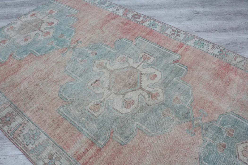 Turkish Vintage Rug 134cm x 291cm Geometric Design #401