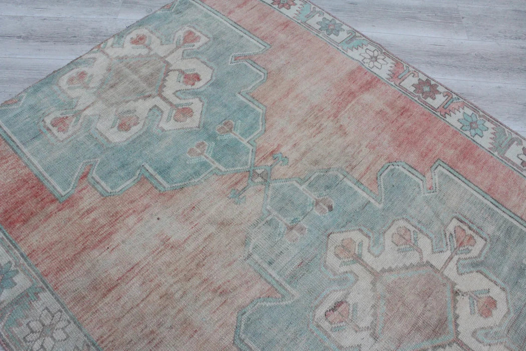 Turkish Vintage Rug 134cm x 291cm Geometric Design #401