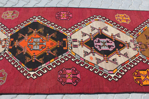 Turkish Wool Kilim Runner 428cm x 122cm Handmade #385