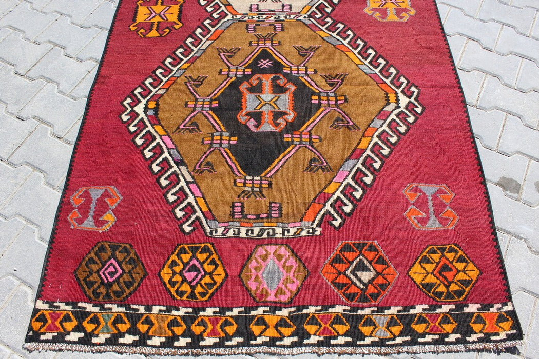 Turkish Wool Kilim Runner 428cm x 122cm Handmade #385