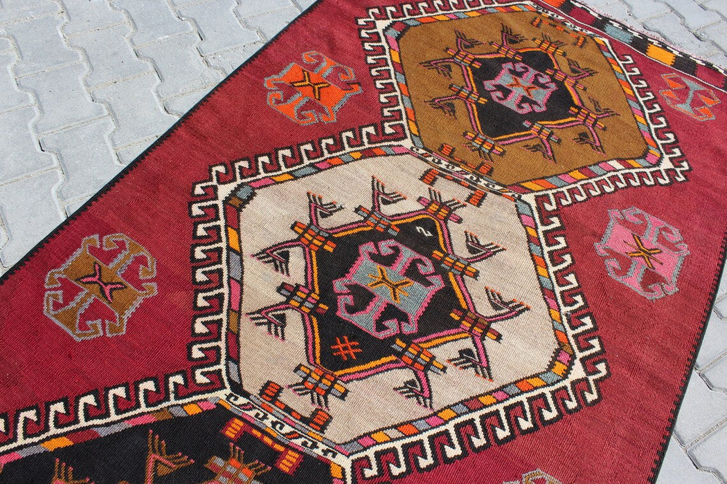 Turkish Wool Kilim Runner 428cm x 122cm Handmade #385