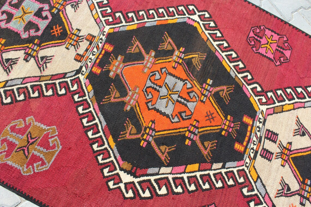 Turkish Wool Kilim Runner 428cm x 122cm Handmade #385