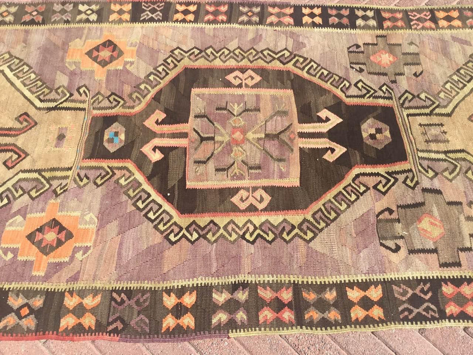 Turkish Wool Runner Rug 150cm x 409cm Vintage Style
