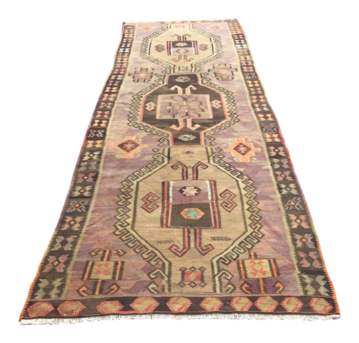 Turkish Wool Runner Rug 150cm x 409cm Vintage Style