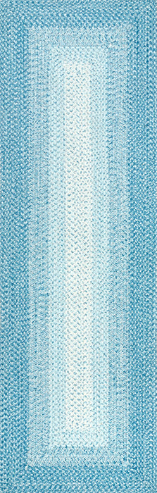 Turquoise Braided Indoor Outdoor Area Rug 120x180 cm
