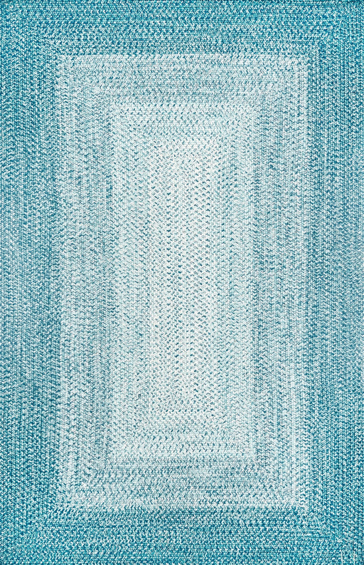Turquoise Braided Indoor Outdoor Area Rug 50x80 cm