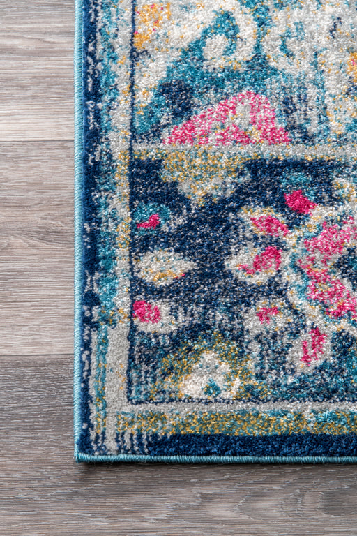 Turquoise bloemenpatroon vloerkleed voor Home 