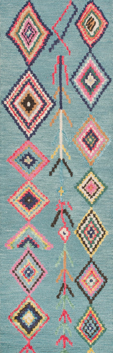 Turquoise Moroccan Diamond Area Rug 160x230 cm