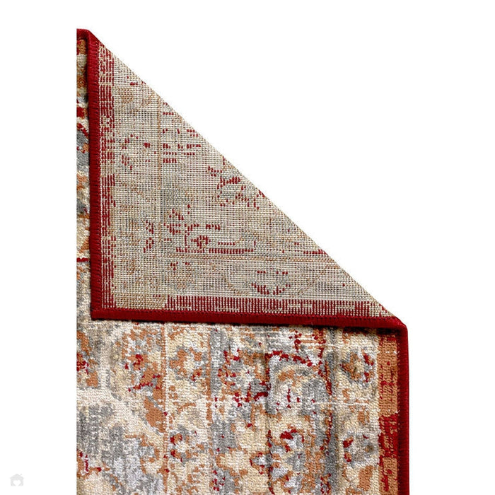 Valeria 1803 R Traditionele Vintage Distressed Medallion Border Flatweave Multicolour Runner