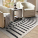 Valley Build Scandinavian Carved 3D Hi-Low Flatweave Ivory/Charcoal Grey/Monochrome Rug