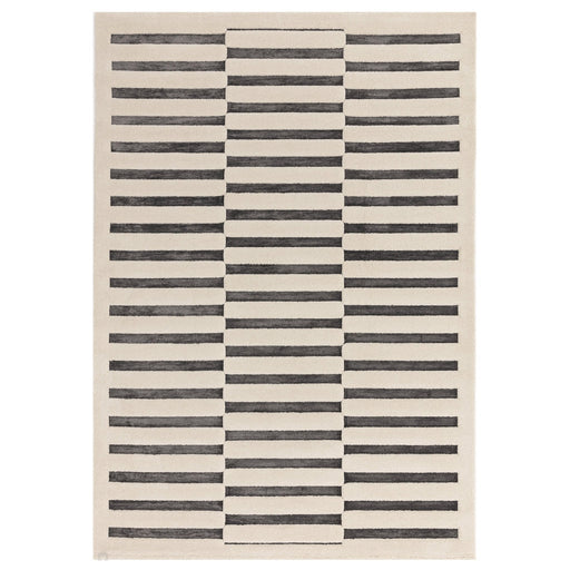 Valley Build Scandinavian Carved 3D Hi-Low Flatweave Ivory/Charcoal Grey/Monochrome Rug