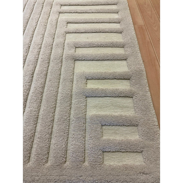 Valley Connection Scandinavian Carved 3D Hi-Low Flatweave Ivory Rug